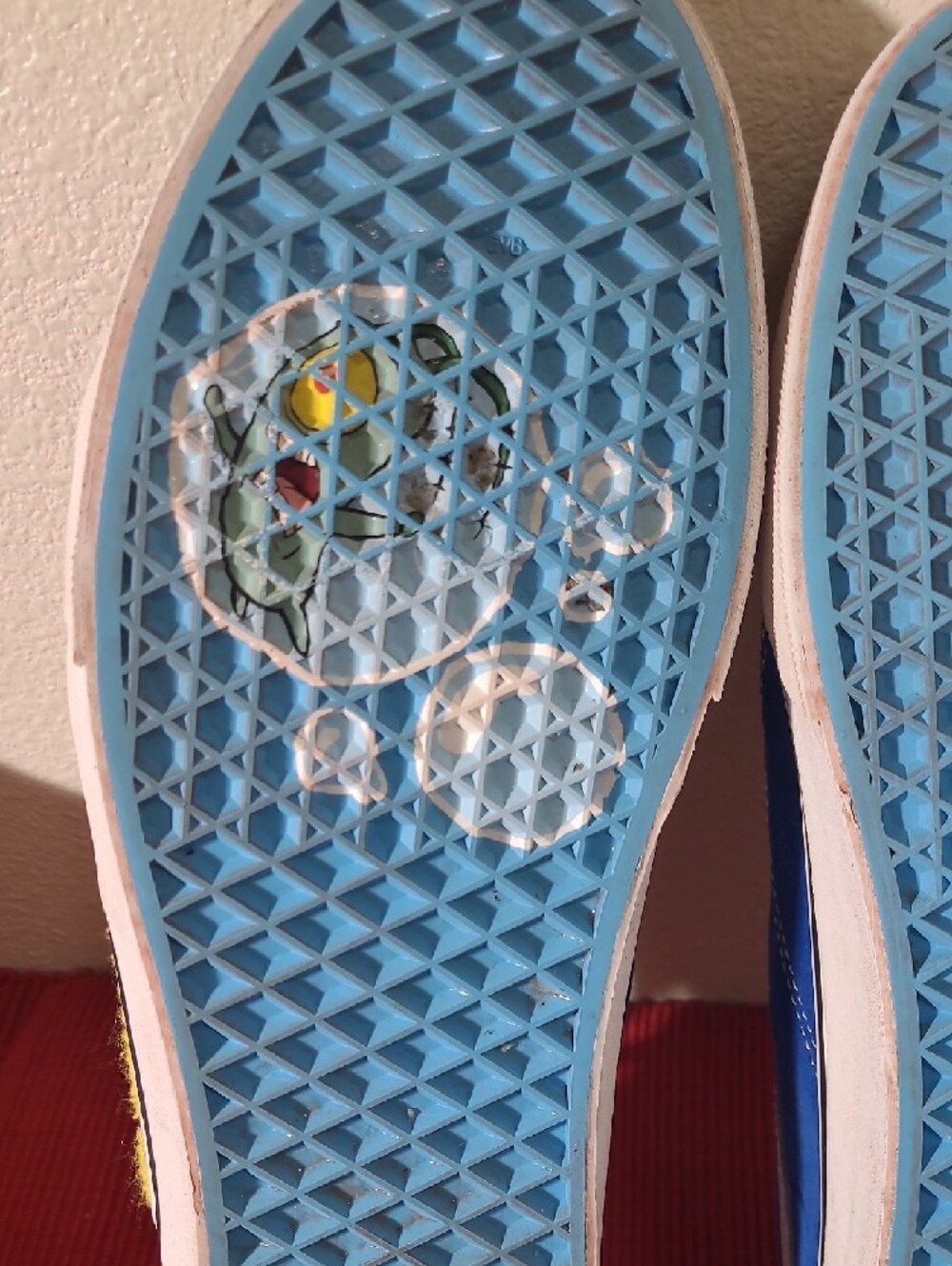 Vans Black and Blue Mens Sneakers with Yellow Character Spongebob Patch - Picture 9 of 16